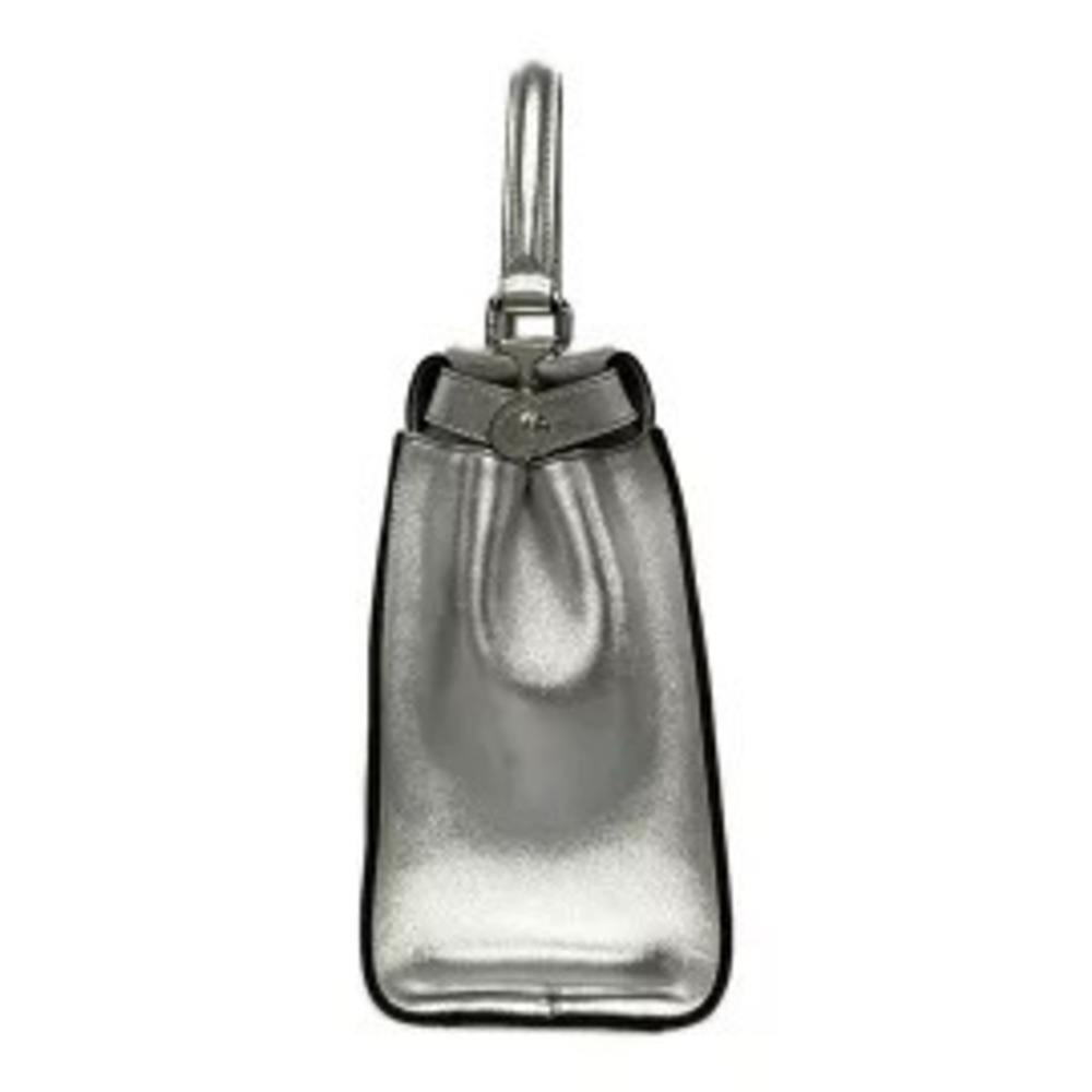 Fendi Peekaboo Iconic Handbag Silver Leather